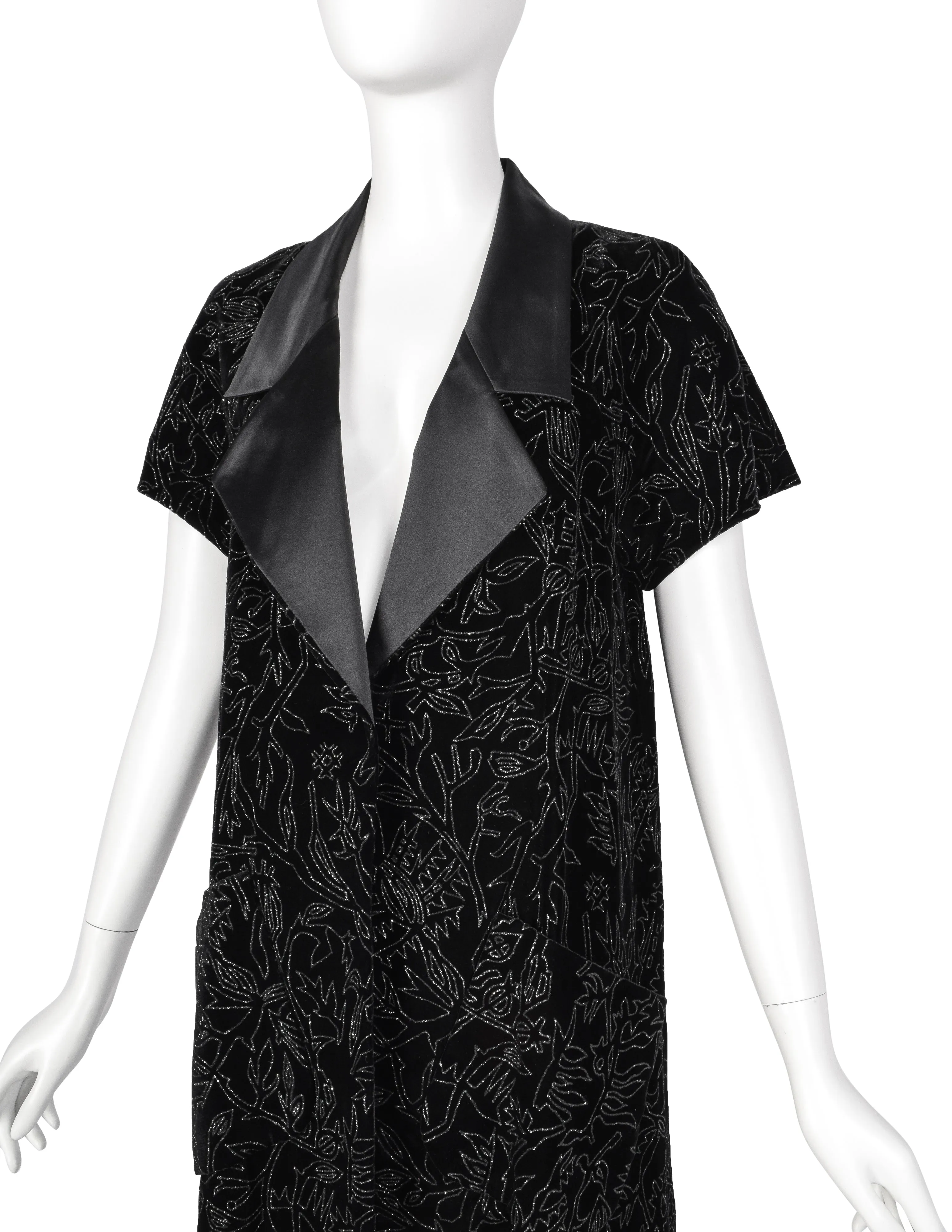 Karl Lagerfeld Vintage AW 1990 Sparkly Foliage Velvet Evening Jacket