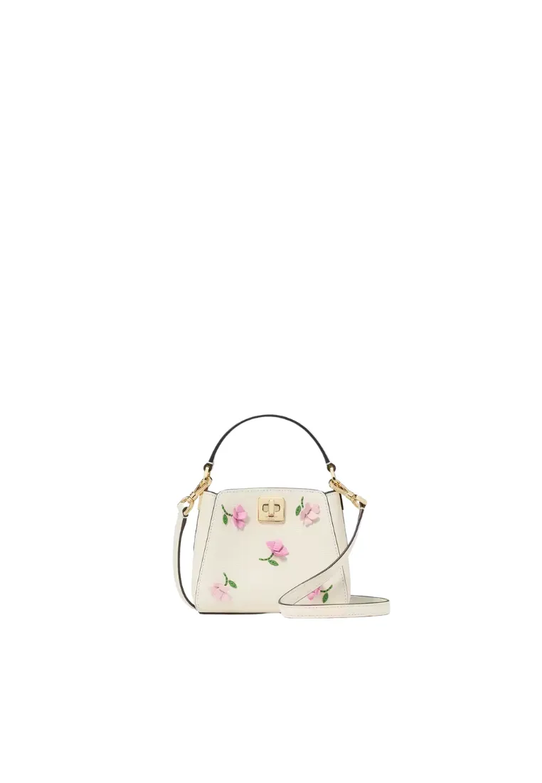 Kate Spade Phoebe Floral Applique Mini Top Handle In Meringue KK139
