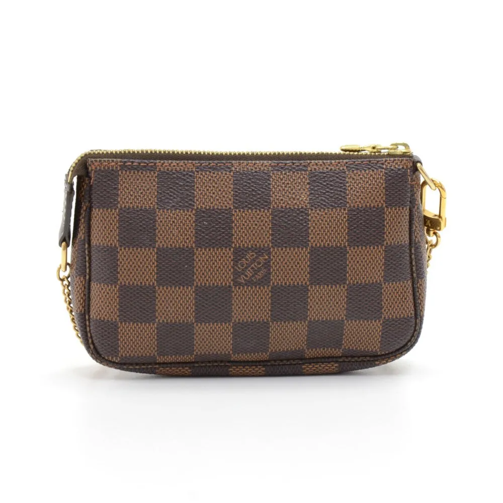 Mini Pochette Accessoires Damier Ebne Canvas Evening Bag