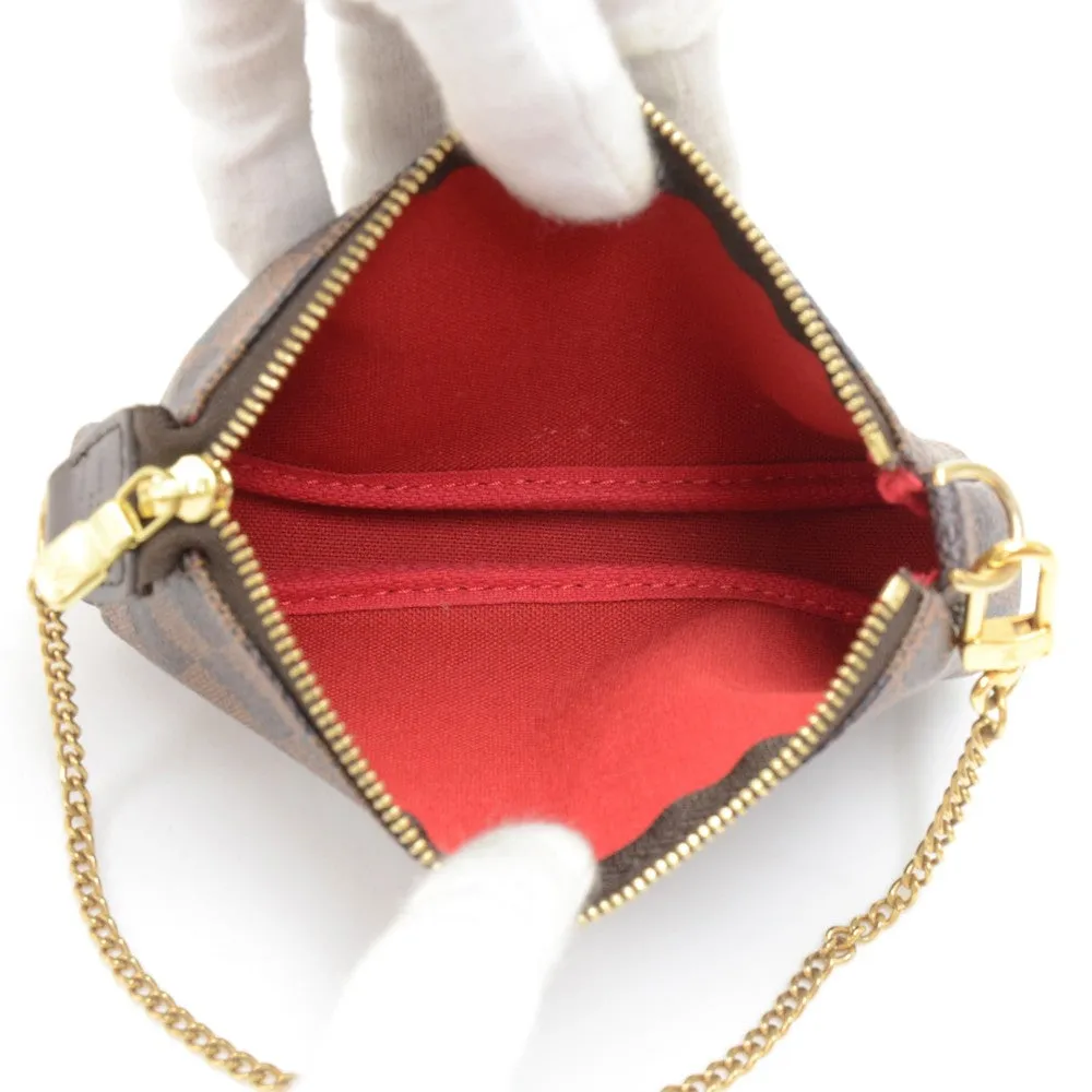 Mini Pochette Accessoires Damier Ebne Canvas Evening Bag
