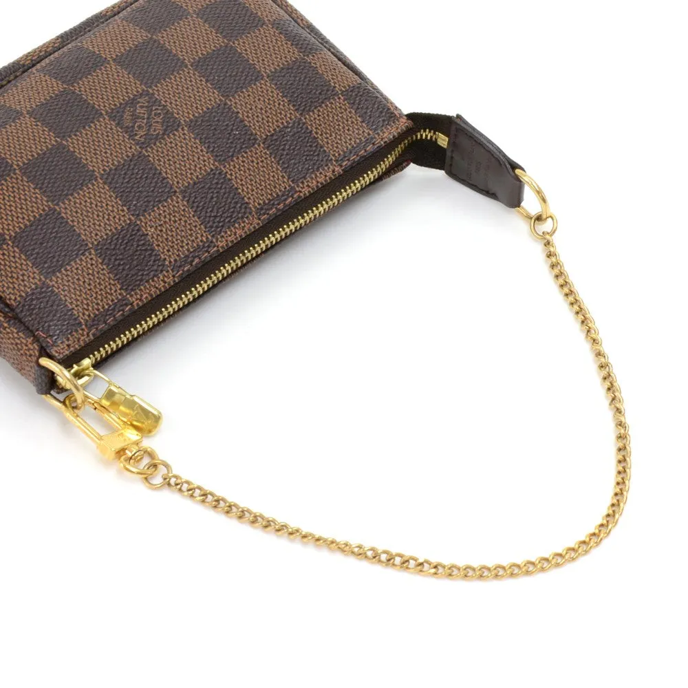 Mini Pochette Accessoires Damier Ebne Canvas Evening Bag