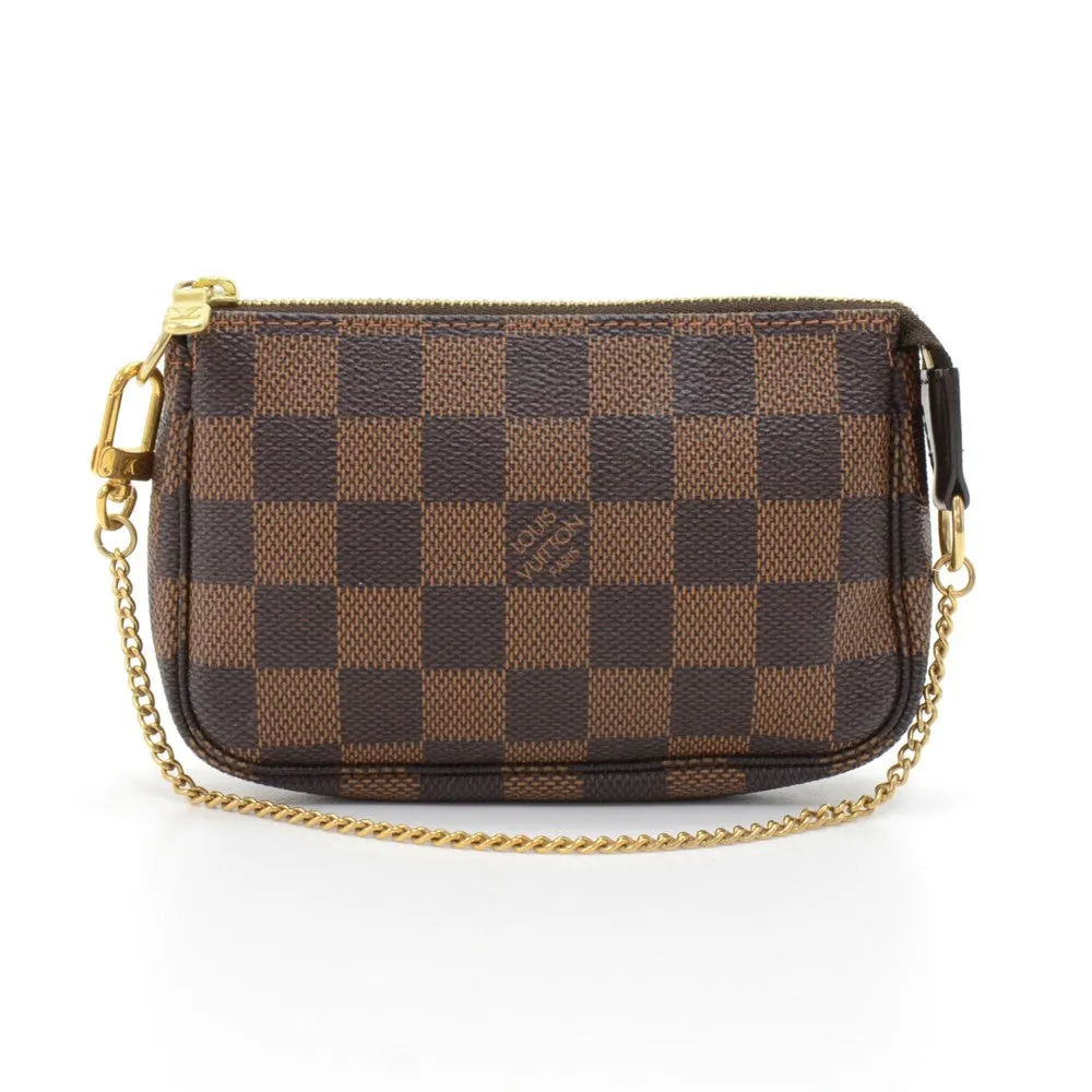 Mini Pochette Accessoires Damier Ebne Canvas Evening Bag