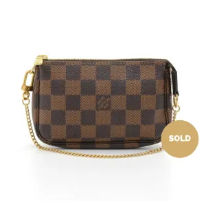 Mini Pochette Accessoires Damier Ebne Canvas Evening Bag